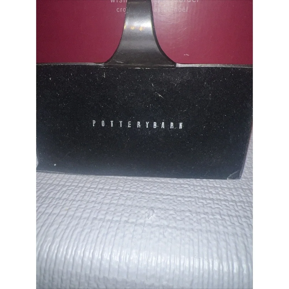 Pottery Barn Spell out WISH Mantal Stocking Holder Bronze Finish Set Of 4